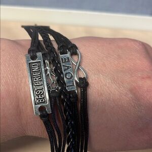 Black and Silver Friendship Bracelet Set